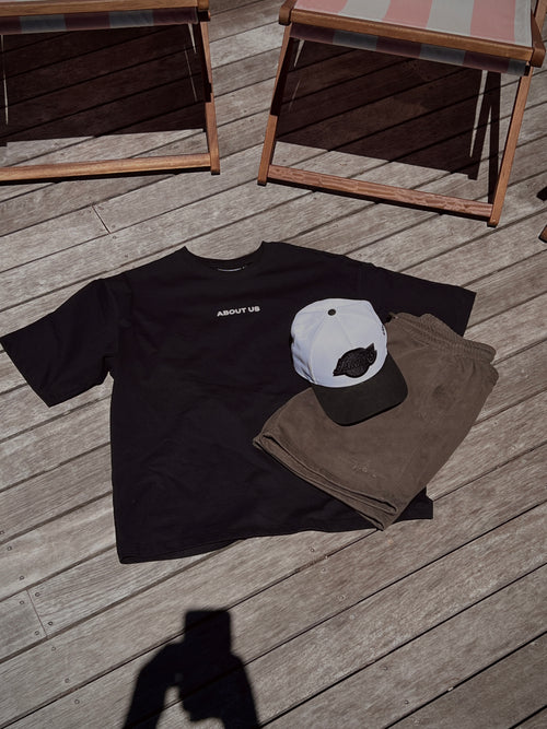 About Us - Oversized ABOUT US Word Logo T Shirt