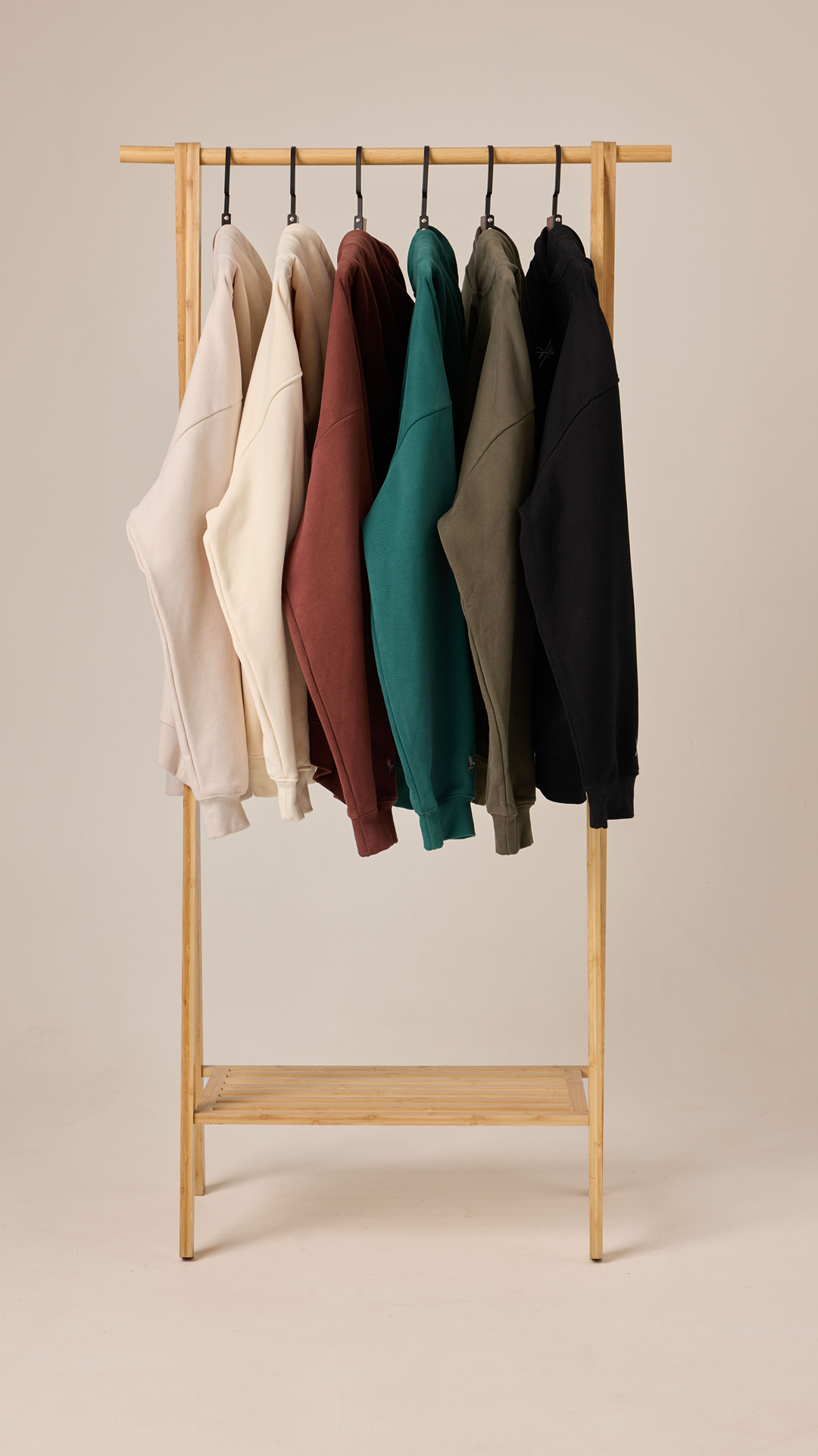 About Us hoodie range — every colourway