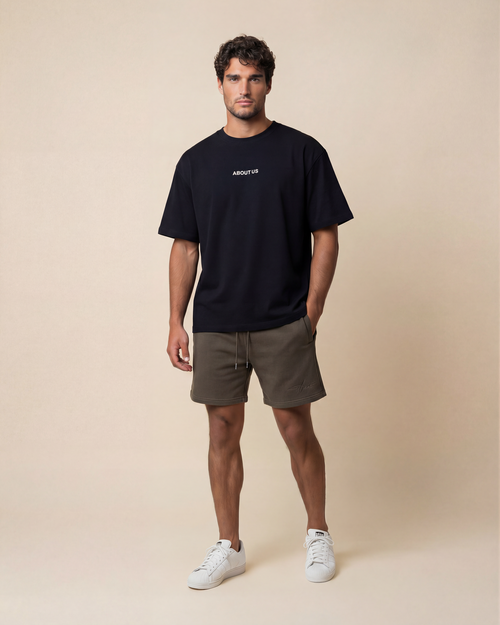 About Us - Oversized ABOUT US Word Logo T Shirt
