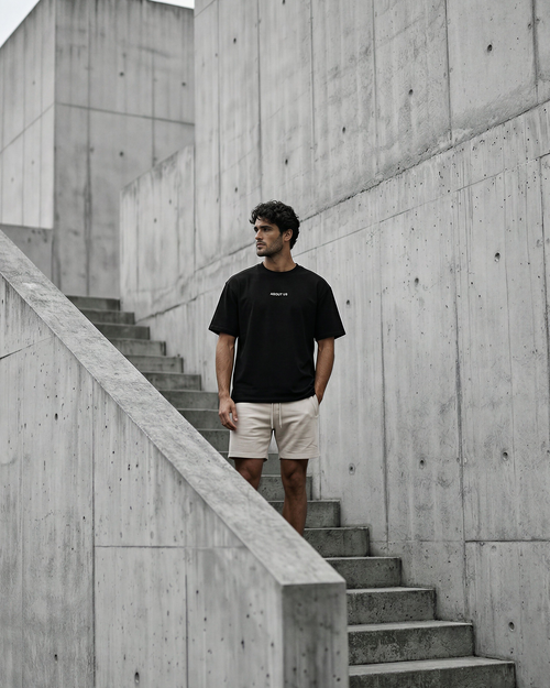 About Us - Oversized ABOUT US Word Logo T Shirt