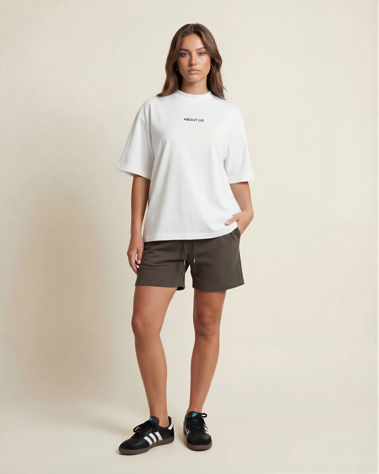 About Us - Oversized ABOUT US Word Logo T Shirt