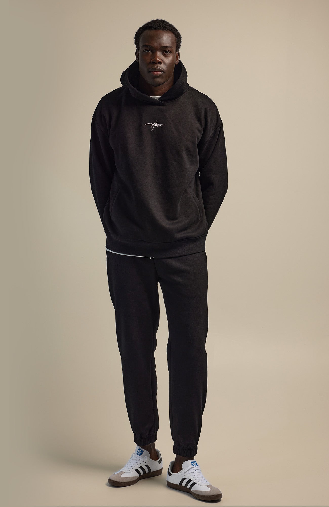 About Us Native Tracksuit Set in Ink — premium heavyweight fleece hoodie and trackpant