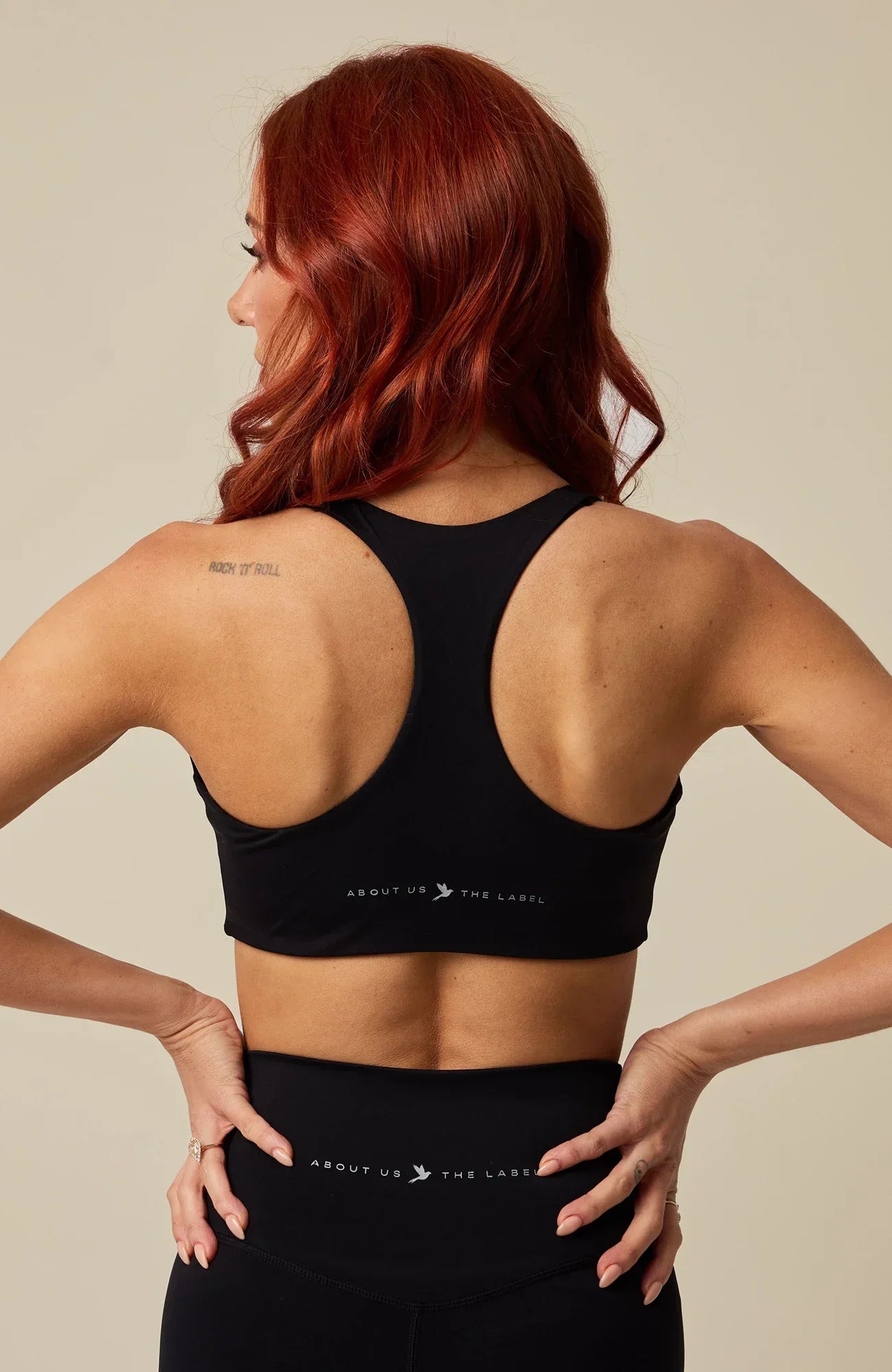 Bloom Black sports bra — back detail