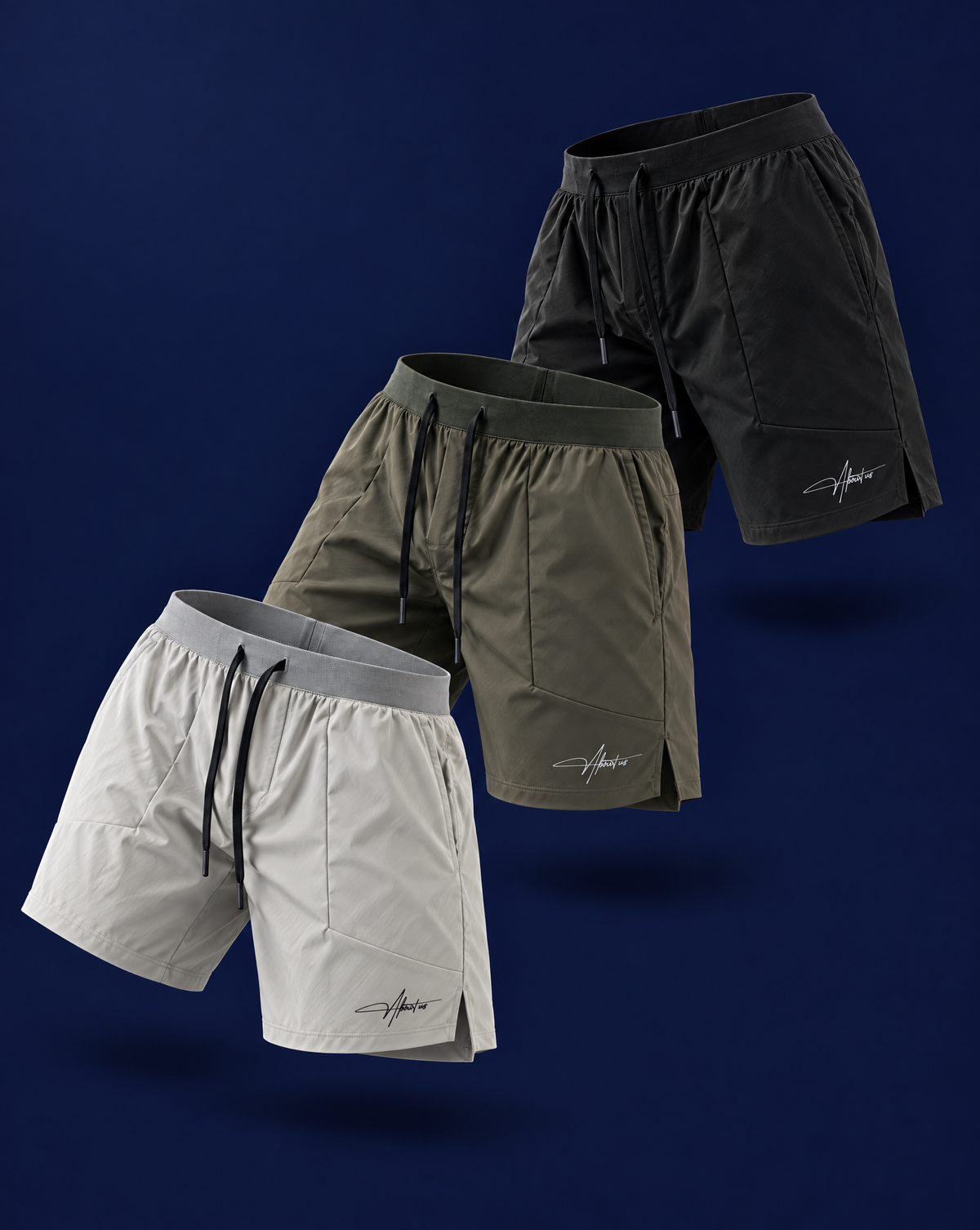 Halo Active Shorts in Black, Green and Grey