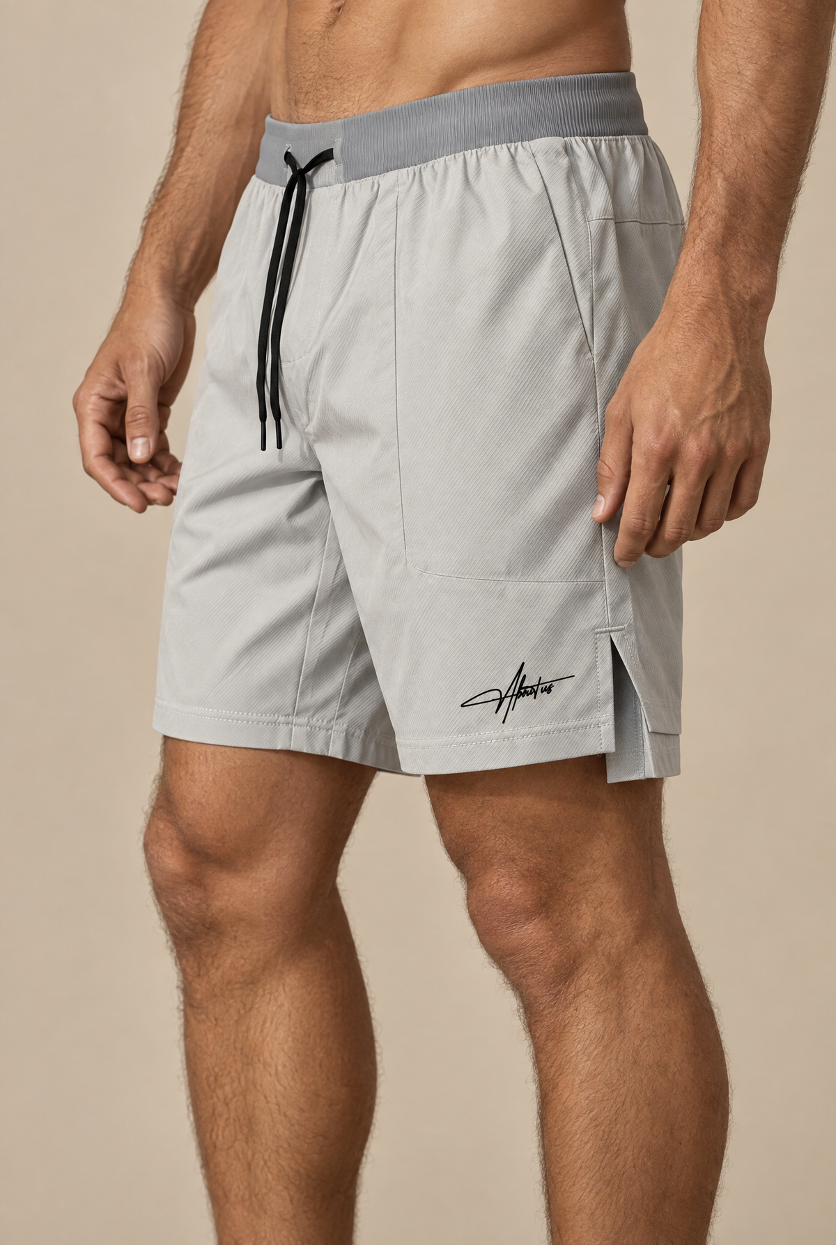 Halo Active Shorts in Grey, front
