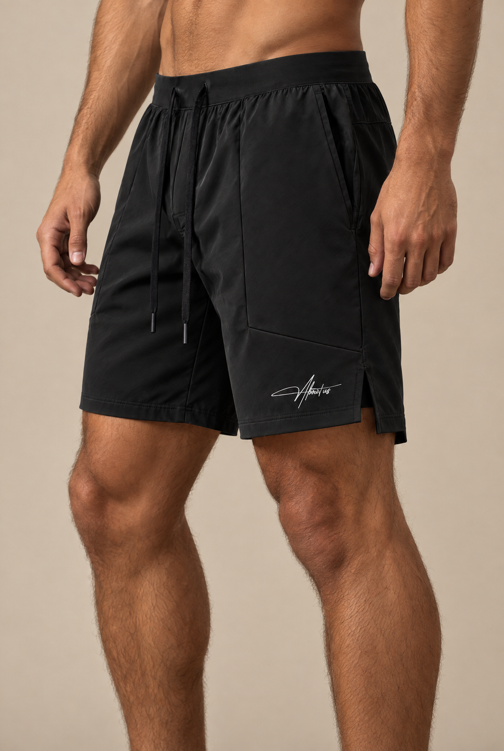 Halo Active Shorts in Black, front